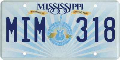 MS license plate MIM318