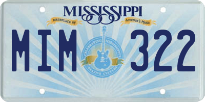 MS license plate MIM322