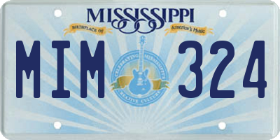 MS license plate MIM324