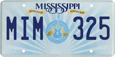 MS license plate MIM325