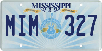 MS license plate MIM327