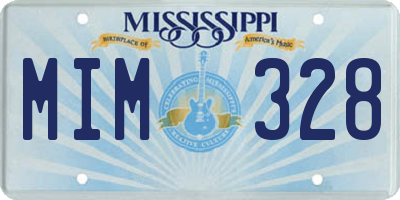 MS license plate MIM328