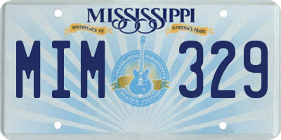 MS license plate MIM329