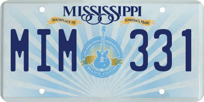 MS license plate MIM331