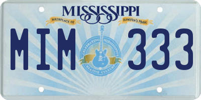 MS license plate MIM333