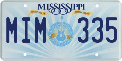 MS license plate MIM335