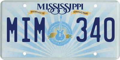 MS license plate MIM340
