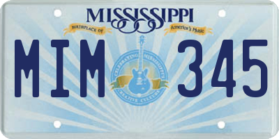 MS license plate MIM345