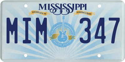 MS license plate MIM347