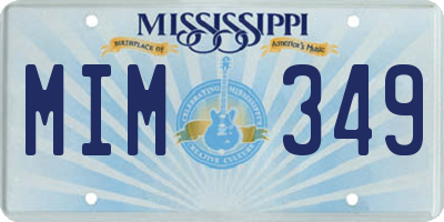 MS license plate MIM349