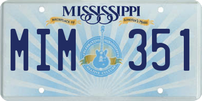 MS license plate MIM351