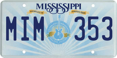 MS license plate MIM353