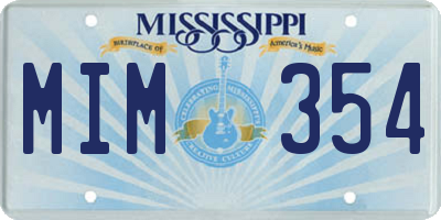 MS license plate MIM354