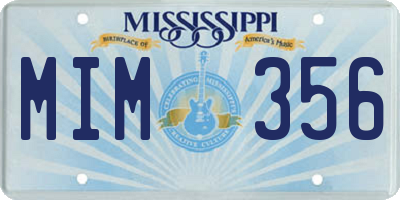 MS license plate MIM356