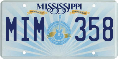 MS license plate MIM358