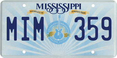 MS license plate MIM359