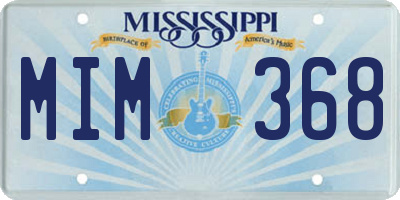 MS license plate MIM368