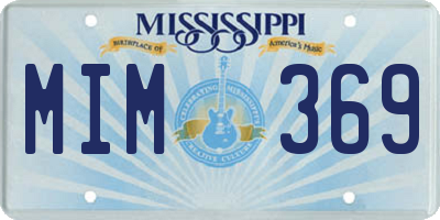 MS license plate MIM369