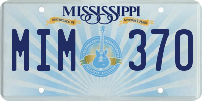 MS license plate MIM370