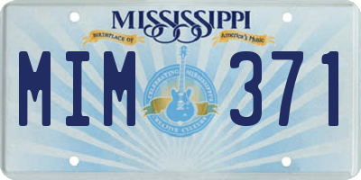 MS license plate MIM371