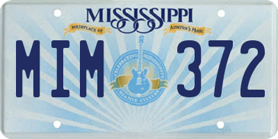 MS license plate MIM372