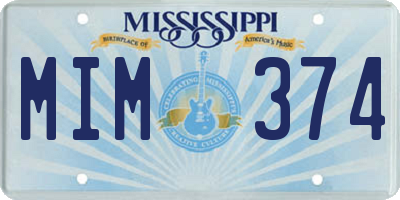 MS license plate MIM374