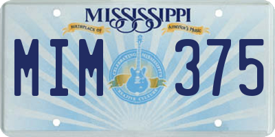 MS license plate MIM375