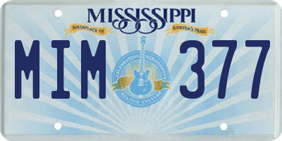 MS license plate MIM377