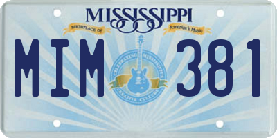 MS license plate MIM381