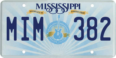 MS license plate MIM382