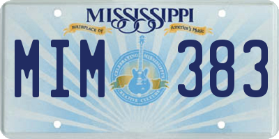 MS license plate MIM383