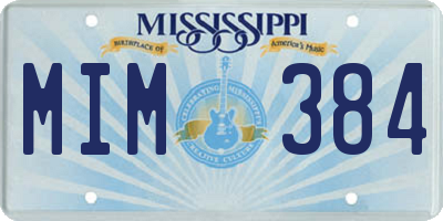 MS license plate MIM384