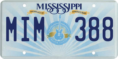 MS license plate MIM388