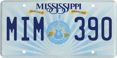 MS license plate MIM390