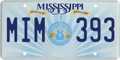 MS license plate MIM393