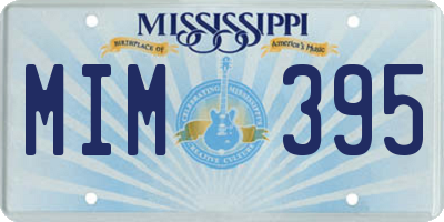 MS license plate MIM395