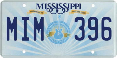 MS license plate MIM396