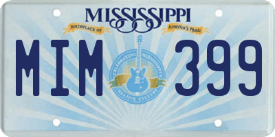 MS license plate MIM399