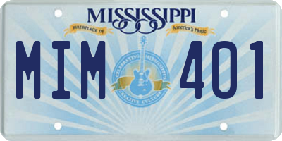 MS license plate MIM401