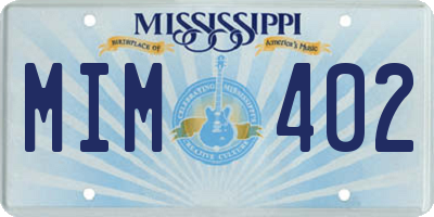 MS license plate MIM402