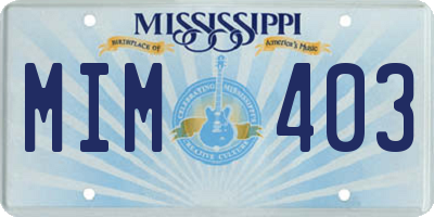 MS license plate MIM403