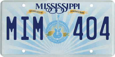 MS license plate MIM404