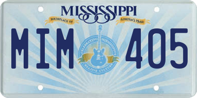 MS license plate MIM405
