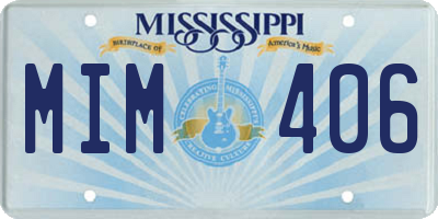 MS license plate MIM406