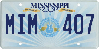 MS license plate MIM407