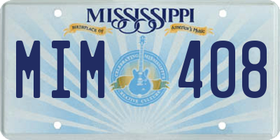 MS license plate MIM408