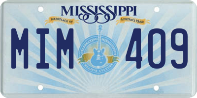 MS license plate MIM409