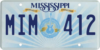 MS license plate MIM412