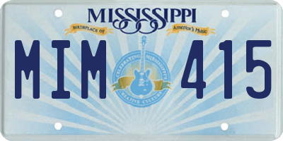 MS license plate MIM415