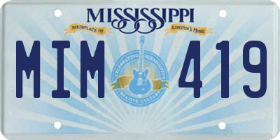 MS license plate MIM419